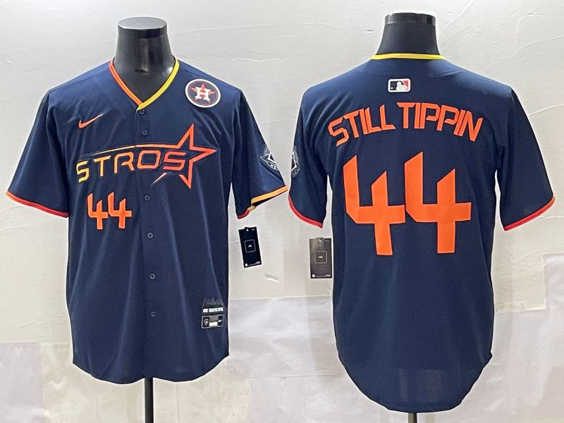 Men 2025 Houston Astros #44 Still Tippin Blue Three generations Joint Name Nike MLB Jersey style 8->houston astros->MLB Jersey